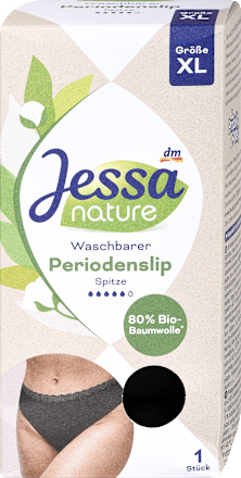 nature menstrualne perive gaćice s čipkom, veličina XL – crna  Jessa