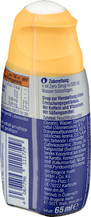 Zero Sirup Orange-Icetea Geschmack mit Koffein Sportness