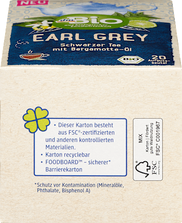 Bio črni čaj Earl Grey (20x1,75g) dmBio