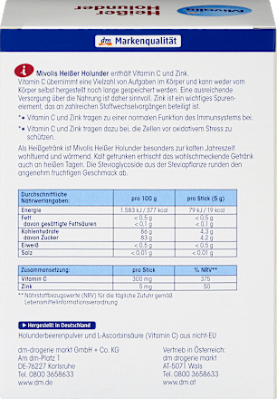 Heißgetränk, Heißer Holunder (20 Sticks) Mivolis