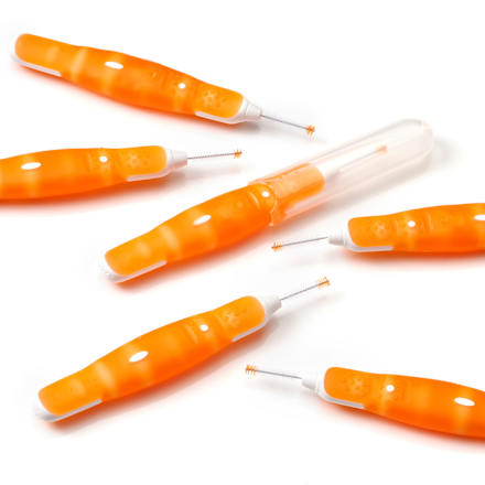 Szczoteczki do czyszczenia przestrzeni międzyzębowych, pomarańczowe, rozmiar ISO 1 Dontodent