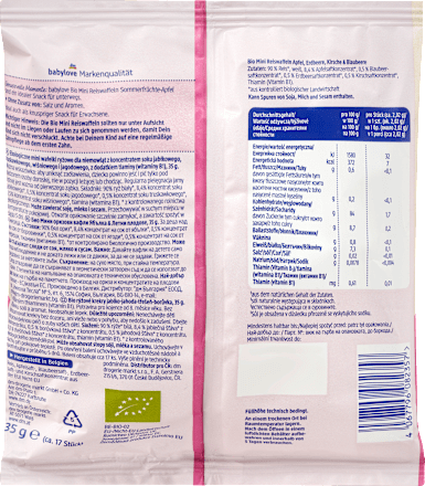 Babysnack Reiswaffeln Sommerfrüchte Apfel, ab dem 8.Monat babylove