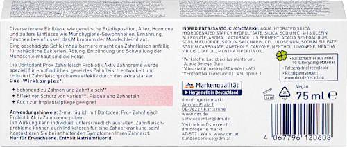 PRO+ probiotik aktivna pasta za zube Dontodent PRO+