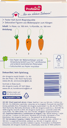 Papirnata dekoracija – oblik zeko i mrkva Profissimo