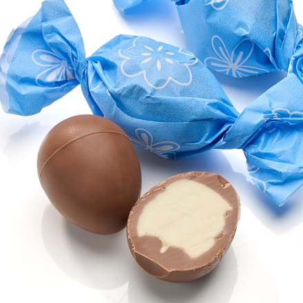Bio jajčka iz mlečne čokolade s polnilom iz mlečne kreme dmBio