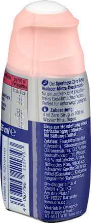 Zero Sirup Himbeere Minze Geschmack Sportness