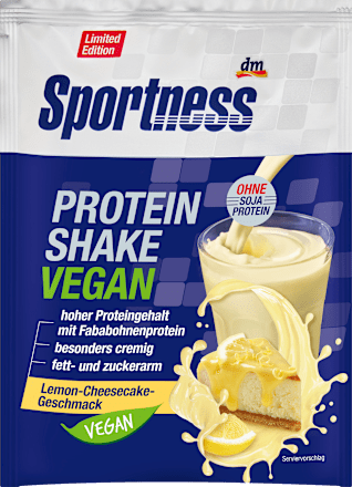 Proteinpulver, Protein Shake Vegan Lemon Cheesecake Geschmack Sportness