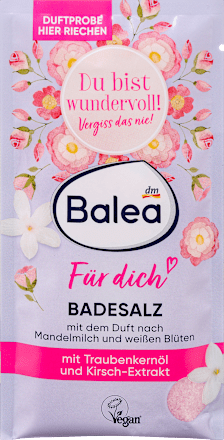 Fürdősó Für dich, mandulatej és fehér virágok illatával Balea