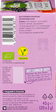 Früchtetee Französischer Cassis (20 Beutel) dmBio