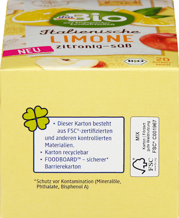 Bio sadni čaj z aromo italijanske limone (20 x 2 g) dmBio