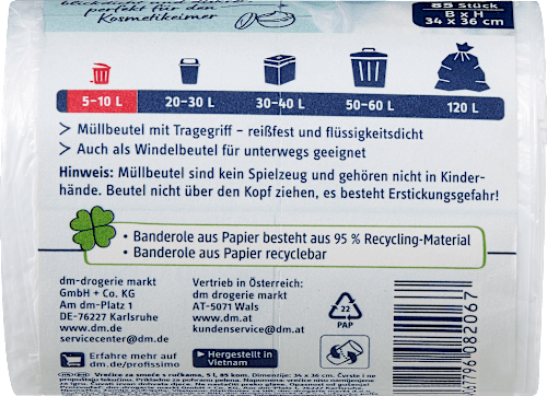 Müllbeutel 5 l mit Tragegriff Profissimo
