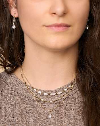 Ohrstecker Perlen & Blumen, Gold-Optik ebelin