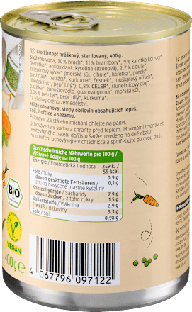 Zuppa di piselli con verdure bio dmBio