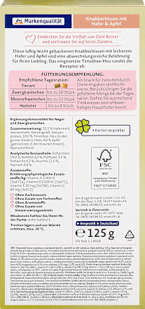 Knabberkissen Nager und Zwergkaninchen mit Hafer und Apfel  Dein Bestes