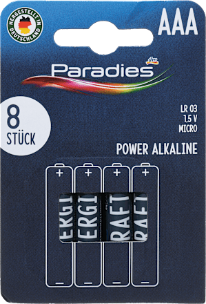 alkalické baterie AAA Paradies