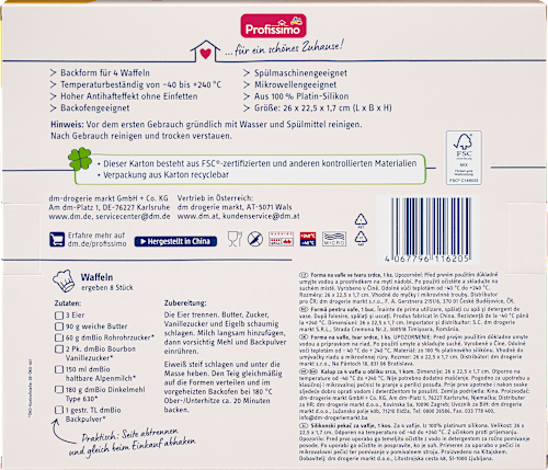Backform Waffel-Herz Profissimo