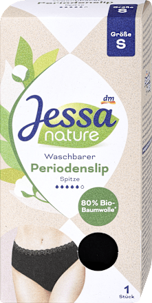 nature chiloți menstruali din dantelă negri, mărime S Jessa