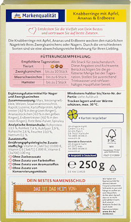 Nagersnack Knabberringe mit Apfel, Ananas & Erdbeere Dein Bestes