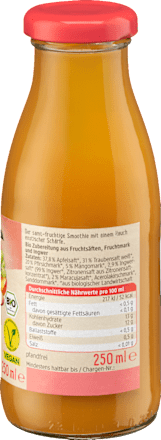 Bio smoothie z breskvijo, ingverjem, jabolkom in grozdjem dmBio