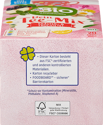 Tee-Mix, Kräuter- & Früchtetee 4 Sorten (20 Beutel) dmBio
