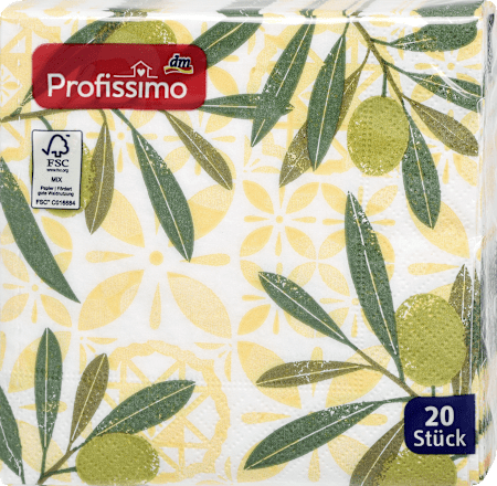 Serviete z motivom oljke, 25 x 25 cm Profissimo