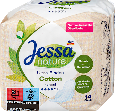 Szárnyas egészségügyi betét nature, normál Jessa