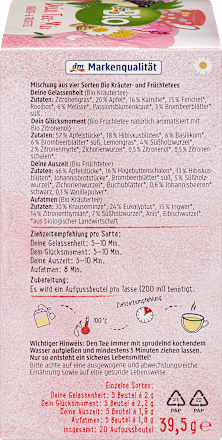 Tee-Mix, Kräuter- & Früchtetee 4 Sorten (20 Beutel) dmBio