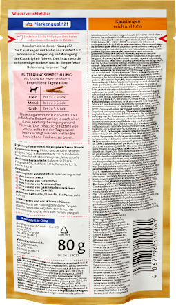 Hundeleckerli Kaustangen reich an Huhn, Exquisit Dein Bestes