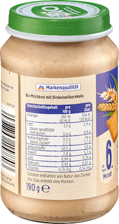 Abendbrei Milch Dinkelkeks ab dem 6. Monat dmBio