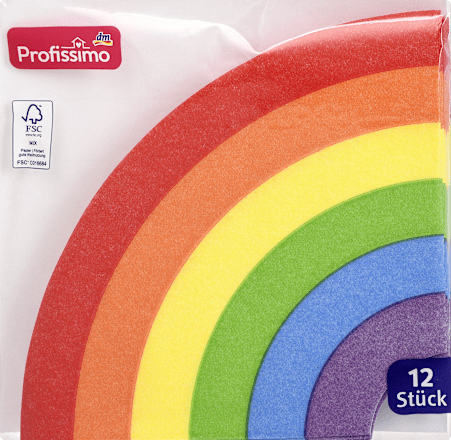 Serviete z motivom mavrice, 33 x 33 cm Profissimo