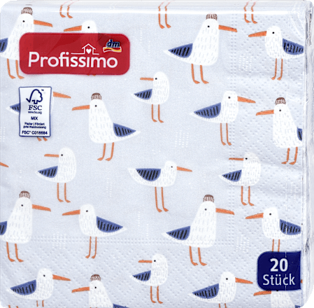 Serviete z motivom galebov, 25 x 25 cm Profissimo