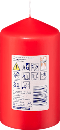 Stumpenkerze 140/80 Mohnrot Profissimo