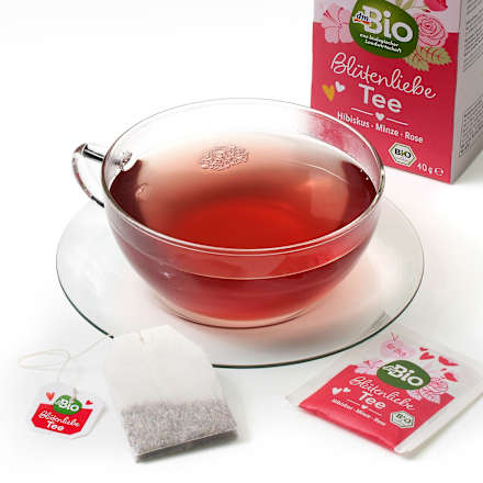 Kräutertee "Blütenliebe" mit Hibiskus, Minze & Rose (20 Beutel) dmBio