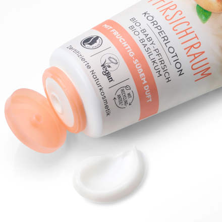 Körperlotion Bio-Pfirsich Bio-Basilikum alverde NATURKOSMETIK