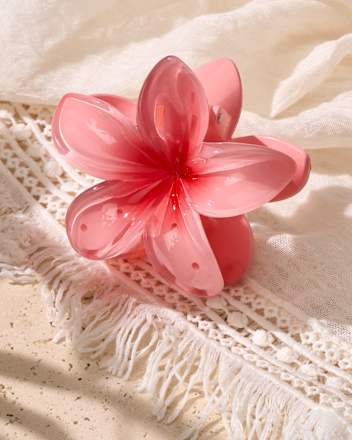 Haarklammer Blume, pink ebelin