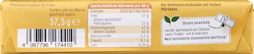 Bio tejcsokoládé-szelet, kekszes dmBio