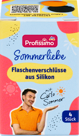 Flaschenverschlüsse aus Silikon bunt Sommerliebe  Profissimo
