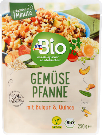 Fertiggericht, Gemüsepfanne mit Bulgur & Quinoa dmBio