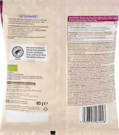 Mini Schokoreiswaffel Kokos Zartbitter dmBio