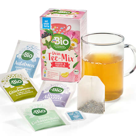 Tee-Mix, Kräuter- & Früchtetee 4 Sorten (20 Beutel) dmBio