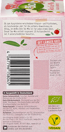 Tee-Mix, Kräuter- & Früchtetee 4 Sorten (20 Beutel) dmBio