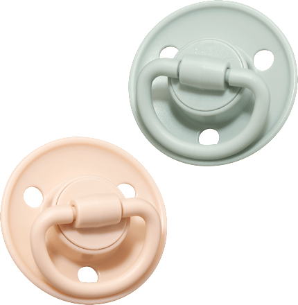 Schnuller Latex rund, Gr 1, beige/mint, von Geburt an  babylove nature