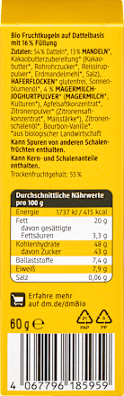 Bio sadne kroglice na osnovi datljev s 16 % polnila dmBio