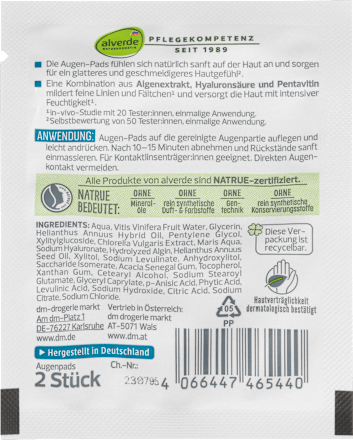 Jastučići ispod očiju, HYDRO alverde NATURKOSMETIK