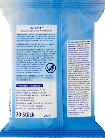 Feuchte Allzwecktücher Pure Frische, Reisegröße Denkmit