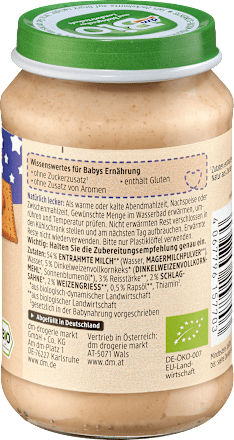 bio mléčná večerní kaše se sušenkami dmBio