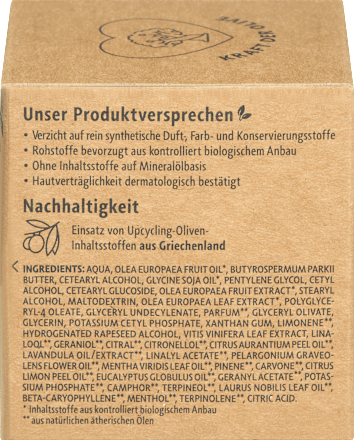 naturschön pleťový krém s obsahem olivového oleje alverde NATURKOSMETIK