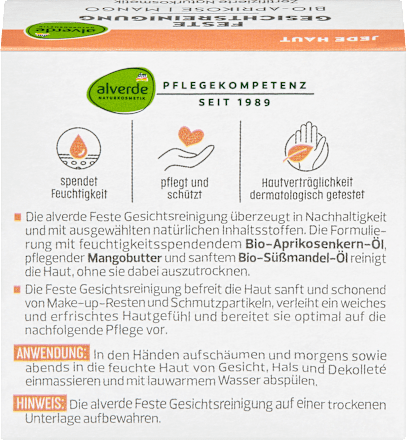 Čvrsti sapun za lice - marelica alverde NATURKOSMETIK