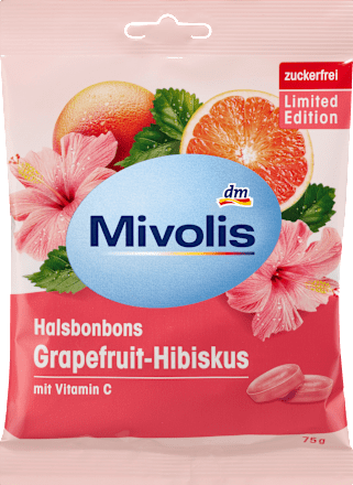 Bomboane pentru gât cu Grapefruit - Hibiscus Mivolis