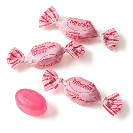 Cukierki na gardło grejpfrutowo-hibiskusowe Mivolis